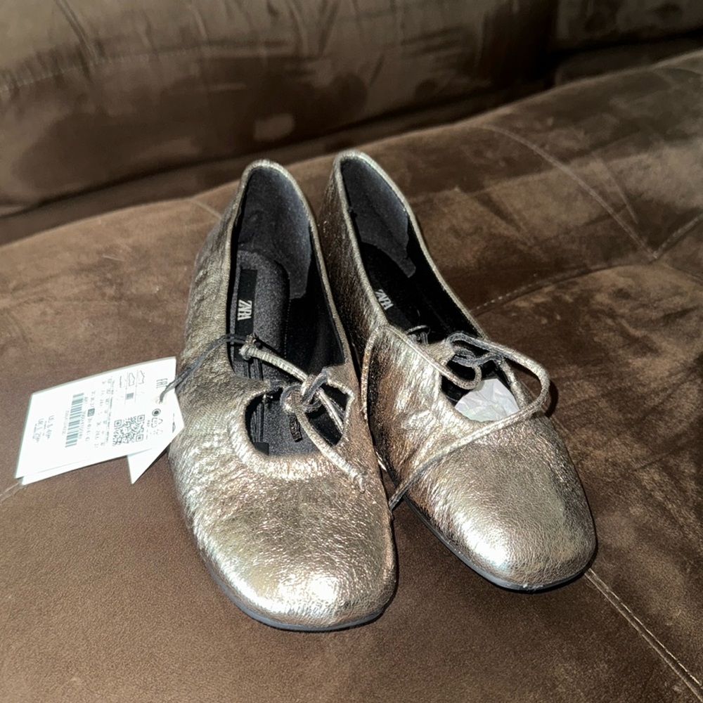 Zara metallic flats